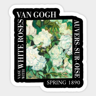 Van Gogh - Vase with White Roses Closeup Stylised Sticker